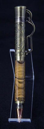 Spalted Pecan American Pride Lever Action Pen Antique Brass Handmade.jpg