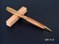 Slimline Cobalt Gold Twist Pen - Some Wood from Backyard.jpg