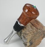 Bottle Stopper in Large Stainless with Redwood burl and Gem accent.jpg