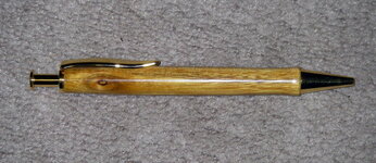 Clicker Pen, 10K Gold-Canary Wood.jpg