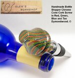 IMGP2235 Handmade Etsy Bottle Stopper Chrome Cone Cork Screw Blue Tan Dymondwood.jpg