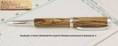 IMGP2461 Etsy Handmade Jr Gents II Rollerball Pen Rhodium Zebrawood.jpg