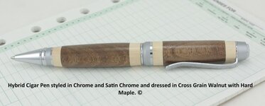 IMGP2510 Etsy Handmade Hybrid Cigar Pen Chrome Satin Chrome Walnut Maple 800.jpg