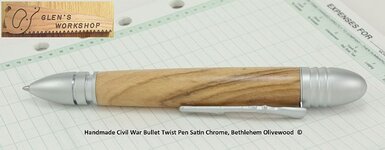 IMGP4295 Etsy handmade civil war bullet twist pen satin chrome bethlehem olivewood 800.jpg