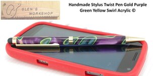 IMGP4653 GlensWorkshop Etsy Handmade Stylus Pen Gold Purple Green Yellow Swirl Acrylic 800.jpg