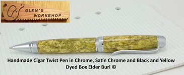 IMGP4679 GlensWorkshop Etsy Handmade Cigar Twist Pen Chrome Black Yellow Box Elder Burl 800.jpg