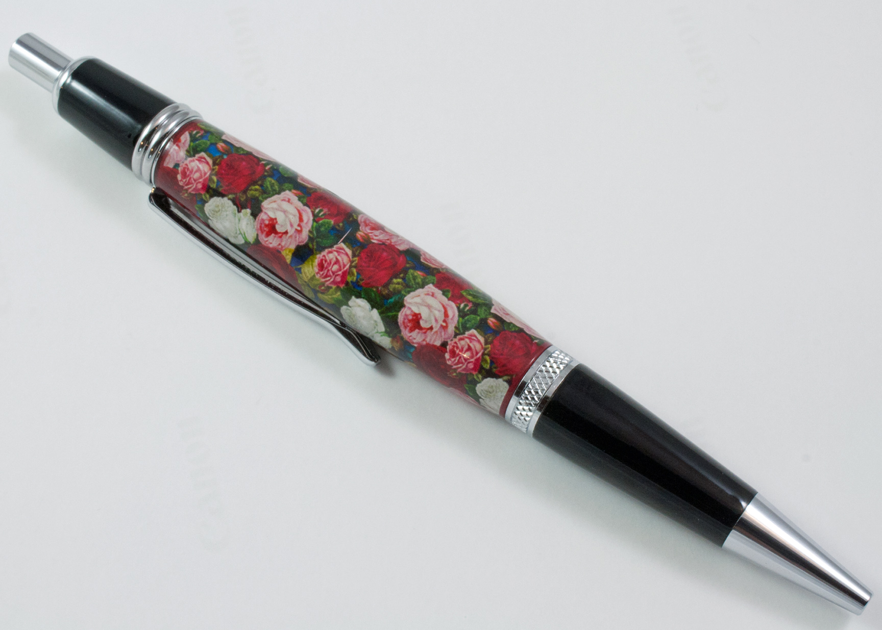 Colorful Floral Pattern on a Chrome & Black Chrome Sierra Click