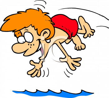 0511-1004-1915-3256_Summer_Cartoon_of_a_Red_Haired_Boy_Diving_Into_a_Pool_clipart_image.jpg