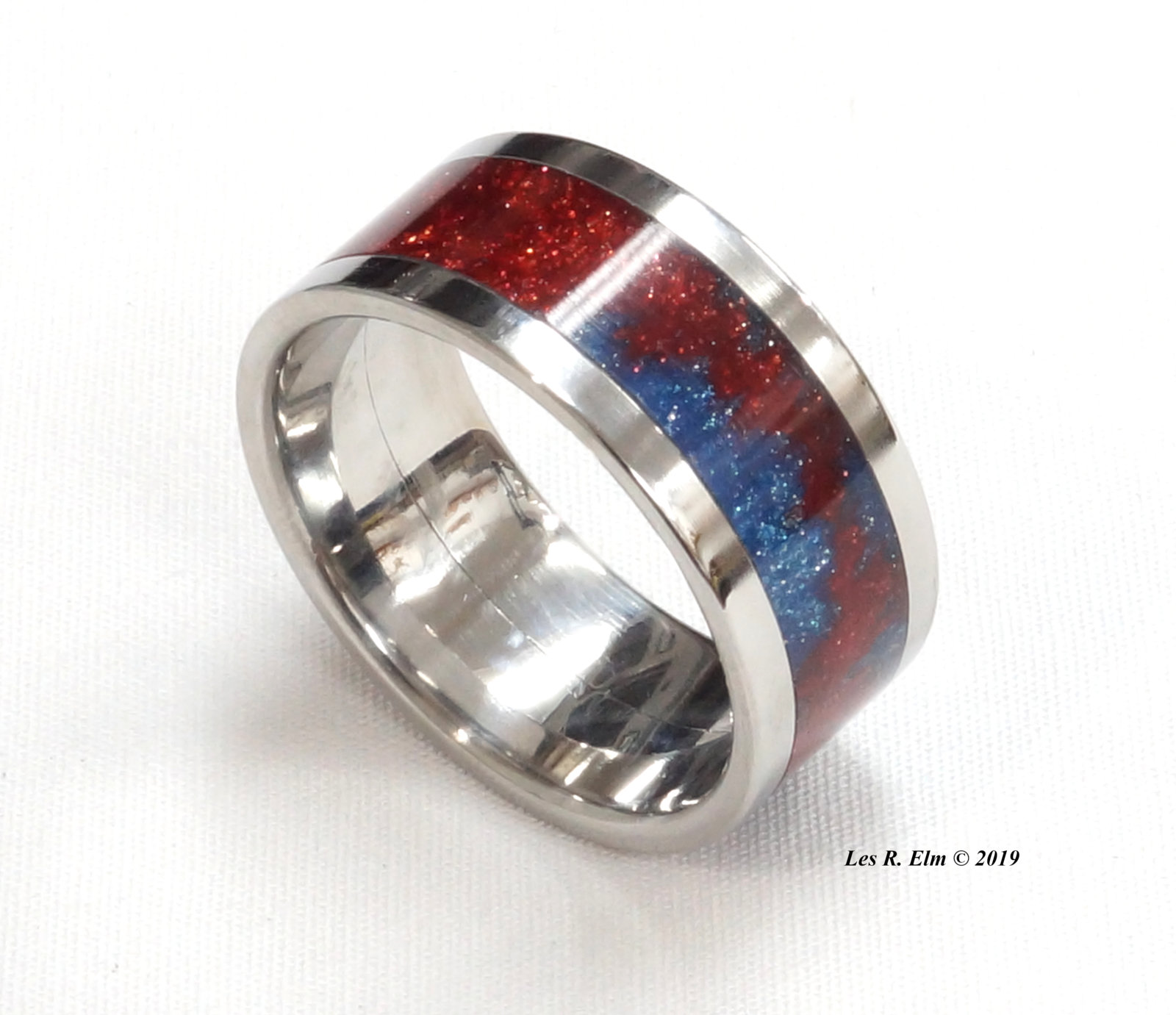 15- Red & Blue Diamond Infused SS Size 10.5 X 6mm.JPG