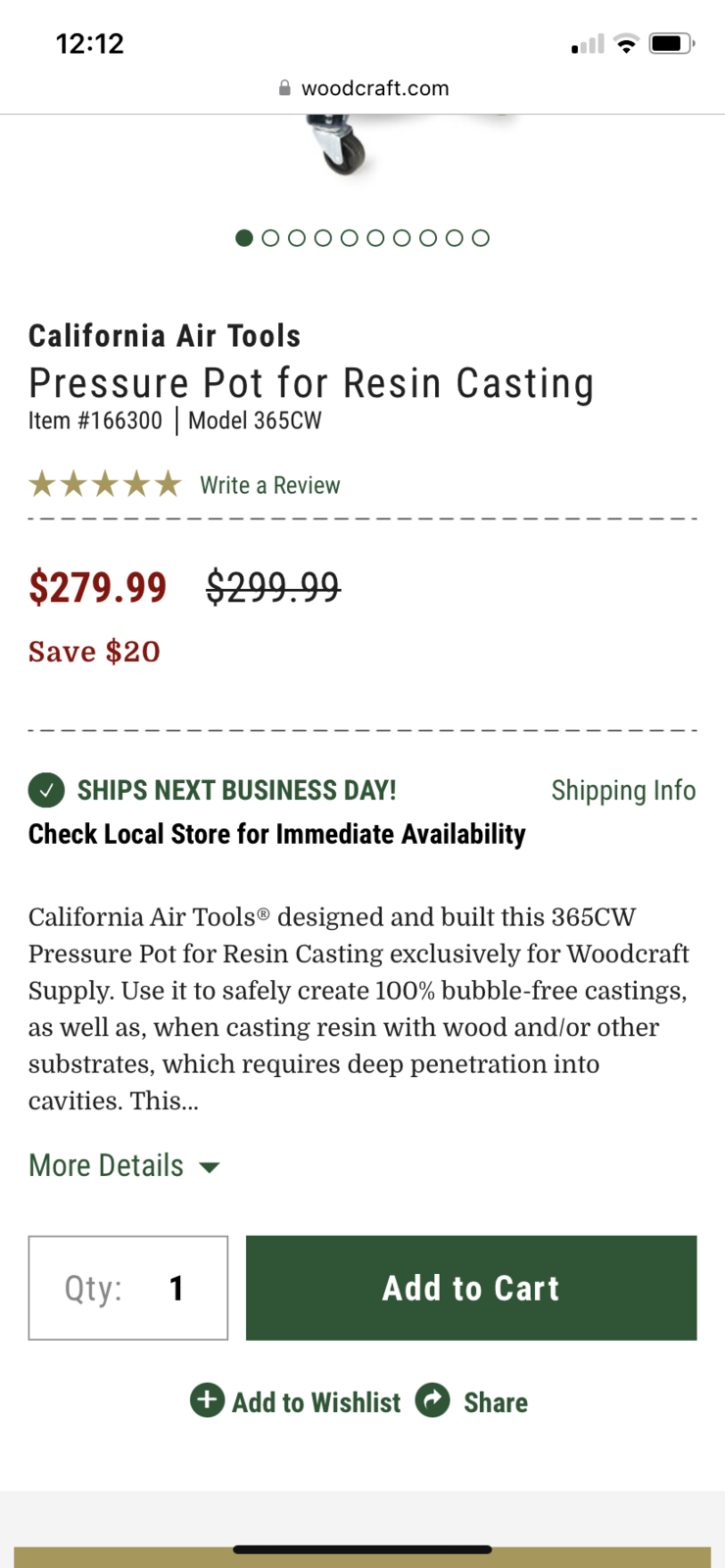 California Air Tools - Pressure Pot for Resin Casting