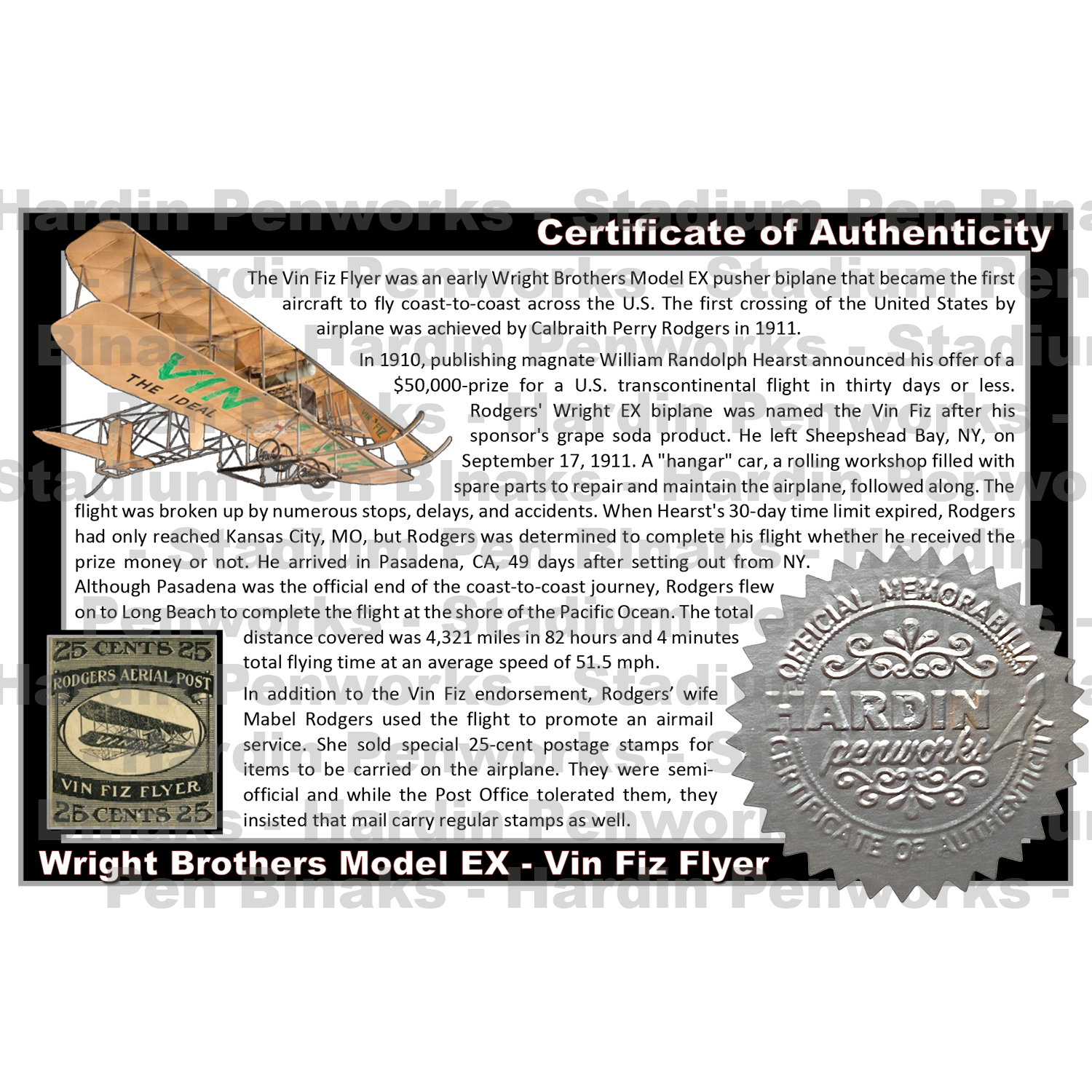 COA Front - Wright Brothers - Vin Fiz Flyer.png