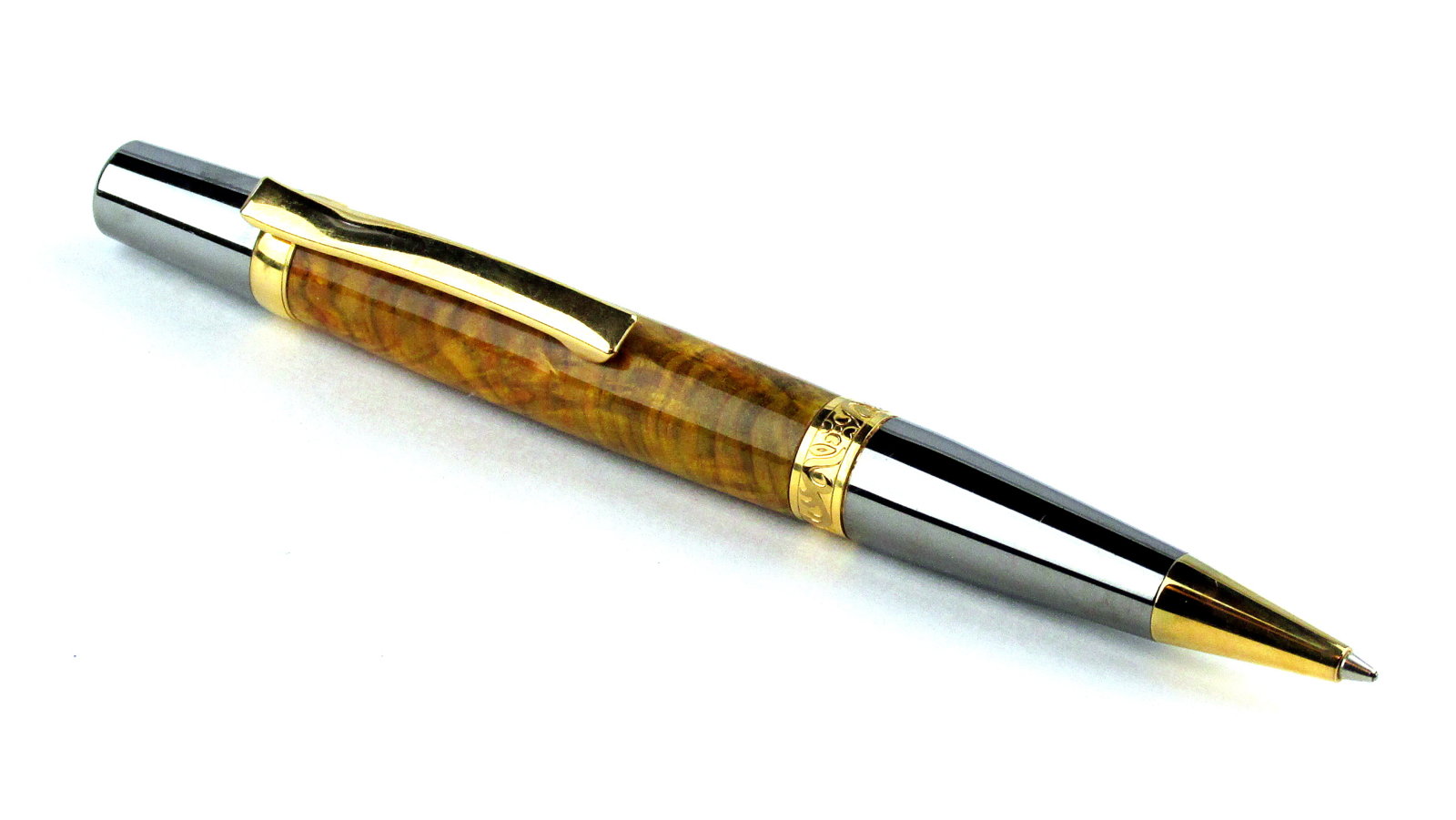 Elegant Beauty Black Ti & Gold Ti with Chittum Burl.jpg