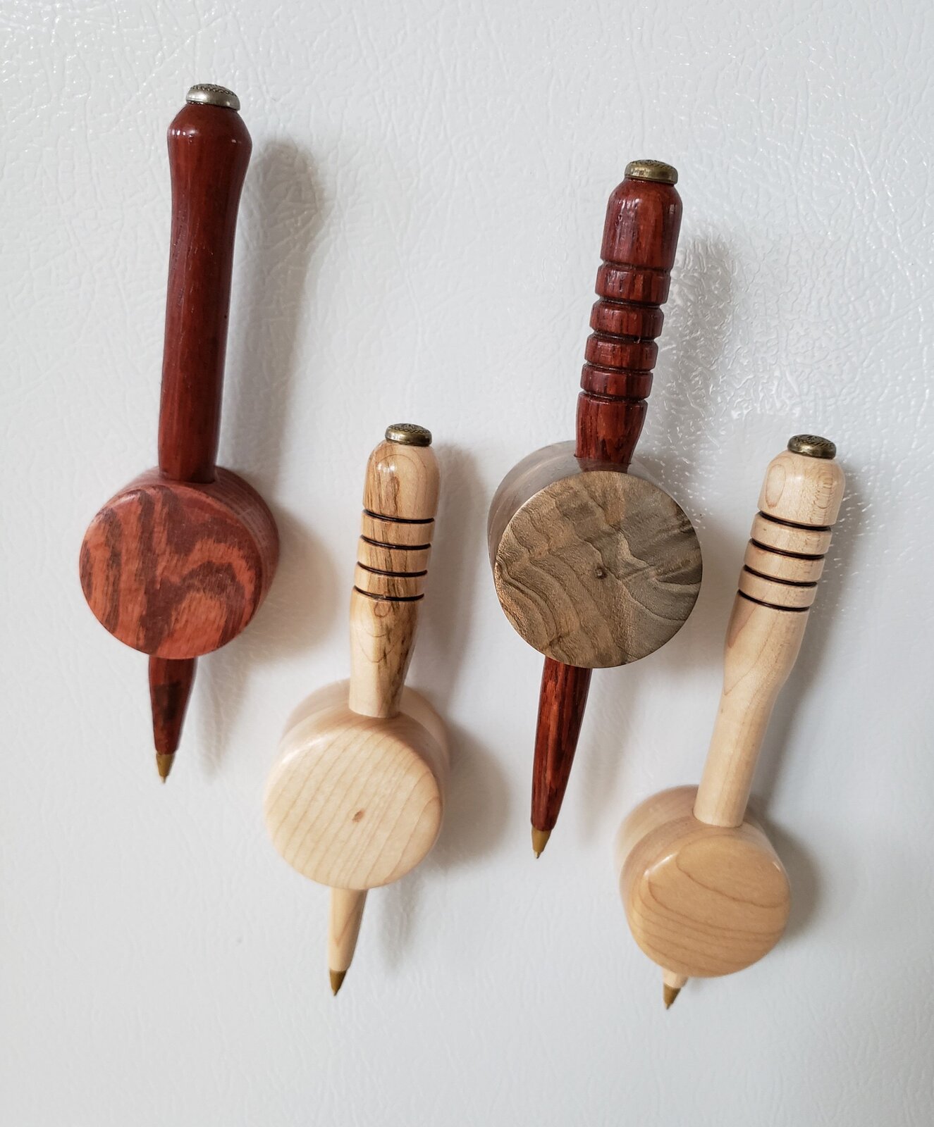 Hand turned pen and fridge magnet combos.jpg