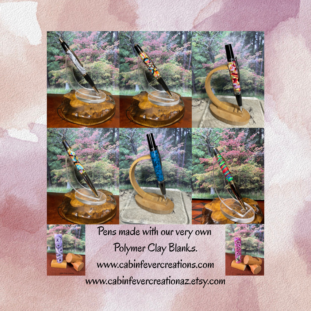 Pens made with our very own Polymer Clay Blanks. www.cabinfevercreations.com www.cabinfevercre...png