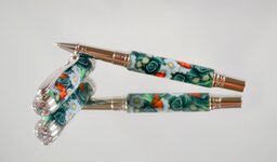 Venus Pen - Rhodium - Polymer Clay - Green -2.jpg