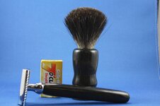 Irish Bog Oak Set - Razor and Brush, $100.jpg