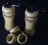 Salt and Pepper Grinders w matching napkin rings.jpg