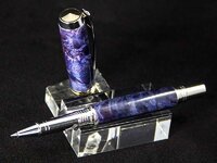 Jr. Gent II Rollerball Pen in Stabilized Box Elder Burl Dyed Blue.jpg