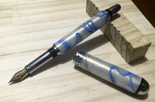 Sedona Fountain Blue White Acrylic.jpg