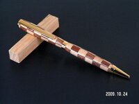 Slimline Cobalt  Gold Twist Pen - Cherry and Walnut.jpg