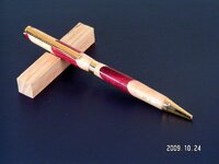 Slimline Cobalt  Gold Twist Pen - Purpleheart and Sycamore.jpg