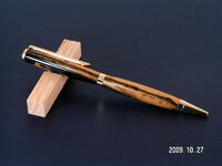 Slimline Cobalt  Gold Twist Pen - Unknown Wood.jpg