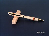 Slimline Cobalt  Gold Twist Pen - Sycamore with Walnut, Oak, Cherry Bands.jpg