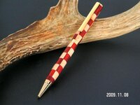 Slimline Gold Twist Pen - Bloodwood and Maple.jpg