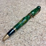 Artisan Americana - 10kt Gold - Stabilized Yellow and Green Dyed Buckeye Burl Wood.jpg