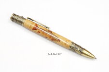 5 - Antique Brass - Brown Trout on Birdseye Maple.JPG