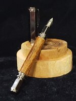 Spalted Black Jack Oak on Gun Metal Vertex Fountain.jpg