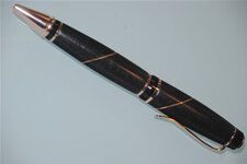 Pens - 1-11-10 Ebony Cigar Copper Segmented 125.00.jpg