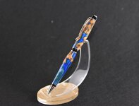 Cigarillo Hybrid blank blue green burl.  Chrome. Amie B 3.JPG