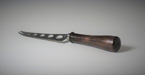 Cheese Knife 2 walnut with brass infill gift for one of the girls 1-19-2022.JPG