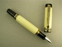 197 Cambridge RB Pen, Sterling & Bk. Ti., Alternate Ivory (Medium).jpg
