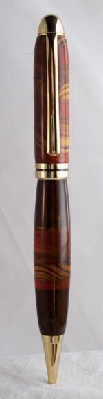 Designer 24k gold pen with padauk-bocote-cocobolo-rosewood front.jpg