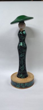 Lady in Green  Wig Stand .jpg