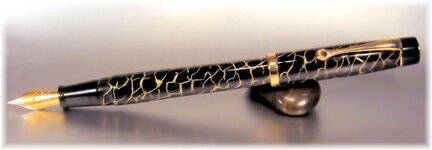 Regal II Gold LE cracked ice fountain pen reclining.jpg