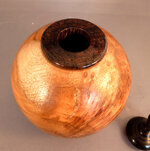 Big Leaf Maple Burl Hollow form Blackwood finial 1-5.jpg