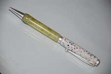 Pens - 3-22-12 # 49  Party over green acrylic polymer and alumina trihydrate. 1.jpg
