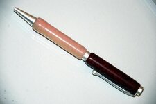 Pens - 3-23-12 #50  Acrylic polymer and alumina trihydrate Soft orange and Merlot 1.jpg