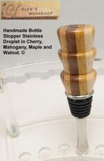 IMGP2222 Etsy Handmade Bottle Stopper Stainless Droplet Cherry Mahogany Maple Walnut  800.jpg