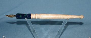 Dip Pen - Azurite Tru-stone Curly Maple.jpg