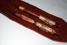 Pens - 1-21-13 Custom Order BV Vineyard Cork over Purpleheart and White Oak 3.jpg