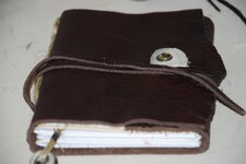 Leather Journal 120 pages varied twine spine and antler accents 1.jpg