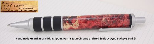 IMGP4839 GlensWorkshop Etsy Handmade Guardian Jr Click Ballpoint Pen Satin Chrome Red Black Buck.jpg