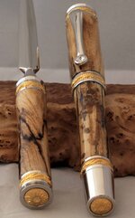 Spalted Hackberry Majestic Fountain Pen & Letter opener.jpg