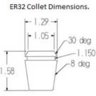ER32 Collet Grip Dimensions