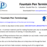 Glossary of Fountain Pen Terminology