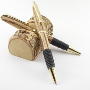 Wooden Soft Grip pen and pencil.